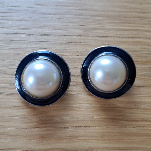 Vintage ohrclips rund - vintage,