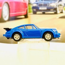 Herpa Modellauto 1:87 Porsche 930 turbo (1982) maritimblau silberne Fuchs-Felgen