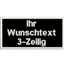 NAMENSSCHILD Aufnäher Wunschtext gestickt Biker Kutte KLETT Patch 3-ZEILIG