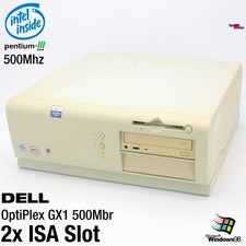 2x ISA SLOT COMPUTER DELL OPTIPLEX GX1 500 MBR PC RS-232 PARALLEL PENTIUM III