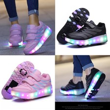 Kinder Rollschuh Schuhe mit LED-Rollern für Jungen und Mädchen, Größe 28-40