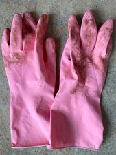 Damen Gummihandschuhe L rosa Sammler!