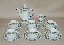 6 Personen Kaffeeservice Weinlaub - Kaffeekanne Tasse Untere Teller Gedeck 3-tlg