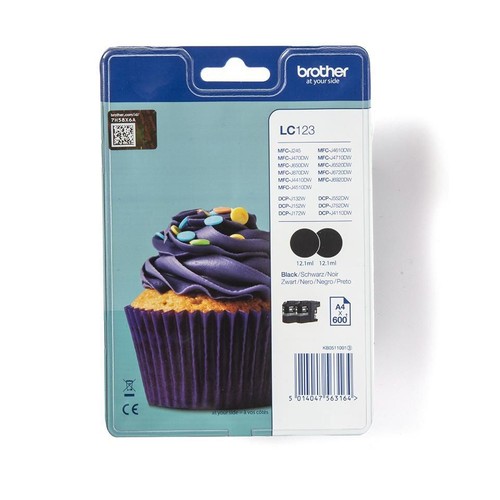 Brother lc123 black 2er set - black,