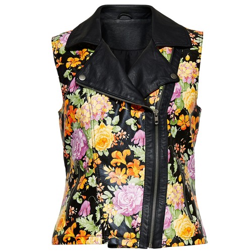 Only floral kunstleder - kunstleder, weste