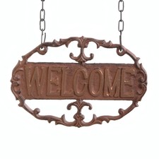 Wandschild "Welcome" Dekoschild Schild aus Gusseisen