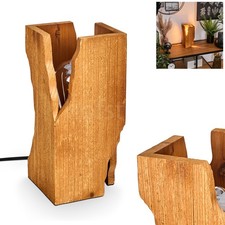 HOFSTEIN Macerata Tischlampe Tischleuchte aus Metall/Holz in Schwarz/Naturfarben