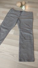 Patrizia Dini by Heine Vintage weiche Cargo Hose Lederhose grau 46 Echtleder