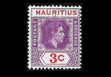 MAURITIUS 1938: George VI. 3c; Mi. Nr. 204* (SG No 253 MH) (G404)