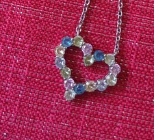 DIAMONIQUE❤️Traumkette/Collier Herz☆QVC☆925er Silber☆Multicolor☆rosa☆Funkelnd☆