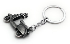Motor Roller Scooter Bike Schlüsselanhänger aus Metall grau Schlüsselring