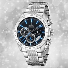 Festina Herrenuhr Edelstahl silber Timeless Chronograph Armbanduhr UF20668/6