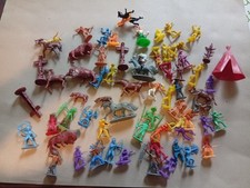Vintage 50 Cowboy Indianer Figuren +  Tiere Zelt Totem usw