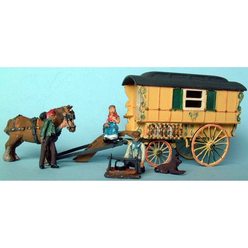 Zigeunerwagen und lagerfeuer - und,