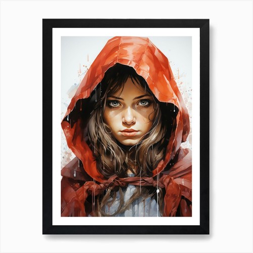 Portrait girl with - a, red