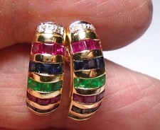 Ohrringe 14 kt Gold Rubin