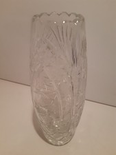 Kristallvase mit Schleuderstern Dekor sehr schönes Objekt 26 cm hoch