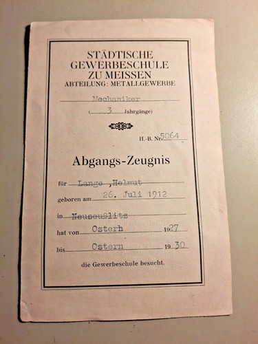 Altes zeugnis städtische - altes,
