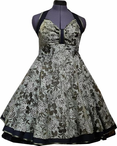 Spitzenkleid schwarz grün