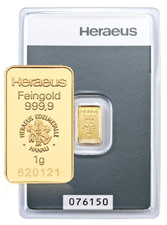 Goldbarren HERAEUS 1 Gramm