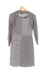 COMMA Etuikleid Damen 38 M Grau Elegant Business Strukturmuster Raffungen