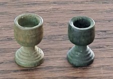 2 alte Holz Weingläser Geschirr Puppenstube Puppenhaus DDR Vintage