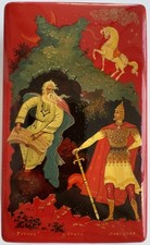 Original russische Lackdose «Ruslan», Cholui Schule, 1974, signiert.