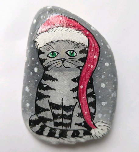 Bemalter stein katze - stein,,
