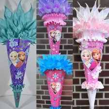 3D Schultüte Zuckertüte mit Elsa Motiv Prinzessin Eiskönigin +Name Neu