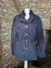 KHUJO Damen Trenchcoat dunkelblau Gr. L Baumwolle