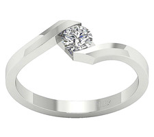 14K Weißgold Verlobungsring