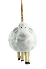 Hänger Glocke Schaf H:17 cm aus Keramik - Deko Garten, Glockenspiel, Windglocke 