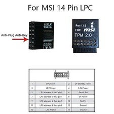 Für MSI MS -4136 -4462 14 Pin LPC TPM2.0 Sicherheitsmodul Trusted Platform