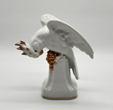 Antike Günthersfeld Porzellan Figur Papagei Kakadu Golddekor Jugendstil Art Deco