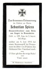 Sterbebild 1 Wk Brauerei