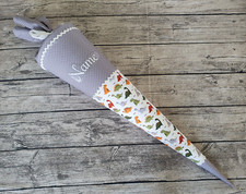 Schultüte / Zuckertüte aus Stoff - Jungen - 85cm - Grau - Dinosaurier - NEU