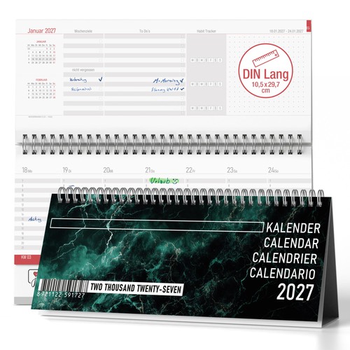 Tischkalender 2027 emerald - tischkalender,