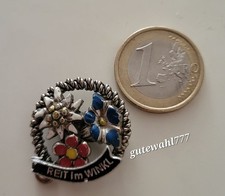 Alte Brosche Reit im Winkl Winkel mit Edelweiss Blume Vintage