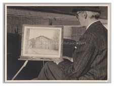 Painter draftsman with easel - draftsman,
