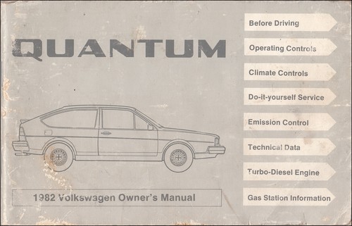 1982 quantum owners manuell - 1982, vw