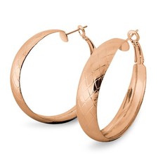 Damen Creolen Ohrringe Ø 40 Silber Gold Roségold Anthrazit Breit Glänzend Karo