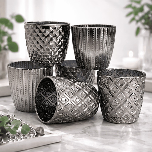 6er set windlicht glas - set,