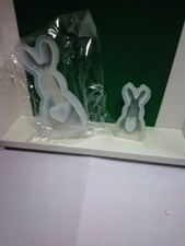 Silikongiessform 2 Hasen Mit Herz Im Bauch hoch 14cm  Neu , Hoch 8,5 cm  Grb.