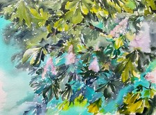 Original watercolor painting "