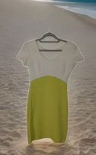 Designer Neopren Kleid, neongrün, Gr. S