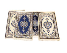 4 x Handgeknüpfter Orientteppich Nain   Auto Fußmatten( 60 X 40 CM)   Neu Top