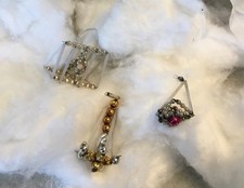 GABLONZER Christbaumschmuck alter Weihnachtsschmuck 3 Teile Tasche usw