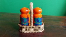 70er Jahre EMSA Salz und Pfeffer Streuer Set Orange