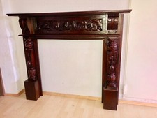 Kaminumrandung aus Tropenholz handgeschnitzt aus Indonesien