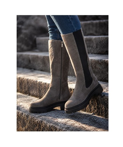 Weitschaftstiefel taupe - weitschaftstiefel,